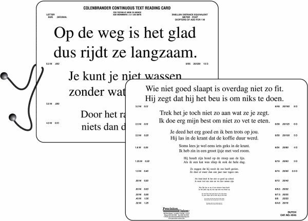 nederlands leeskaartje voor dichtbij visustest